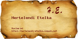 Hertelendi Etelka névjegykártya